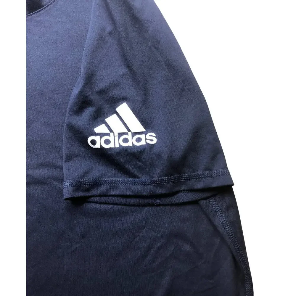Adidas Freelift Navy Tshirt Three Stripe Logo on Sleeve Size Large